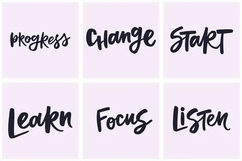 Set of handwritten words about learning. Stock Illustration