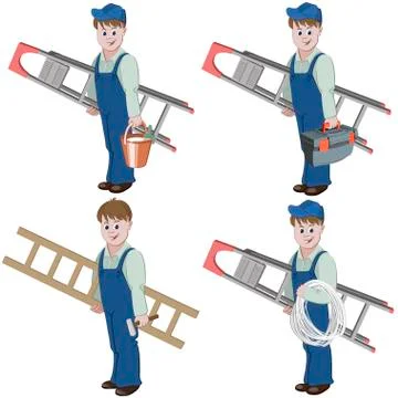 Set of handyman. Stock Illustration