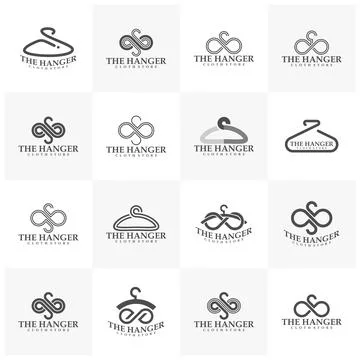 Set of Hanger that forms infinity logo design concepts. Infinity hanger log.. Stock-Illustration