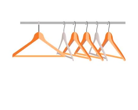 A set of hangers for clothes on a white background. Vector illustration. Stock Illustration