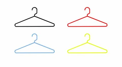 Set of Hangers in Different Colors Illustrazione stock