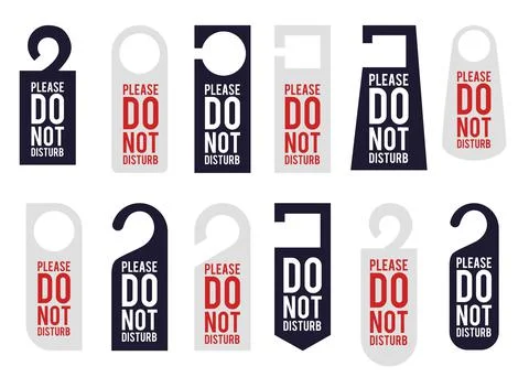 Set of hangers for door knob a vector isolated illustration. Stock Illustration