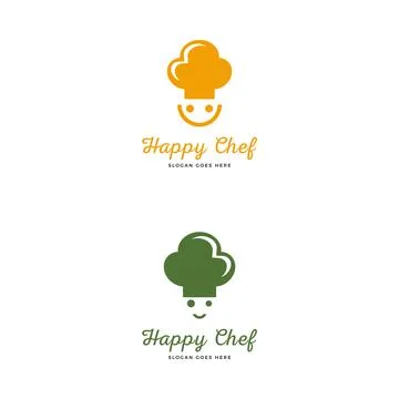 Set of Happy Chef Logo Vector Icon Illustration Stock Illustration