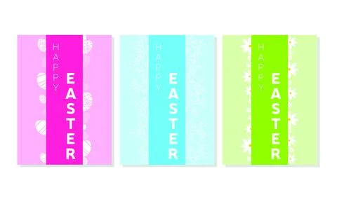 Set of Happy Easter cards. Illustrazione stock
