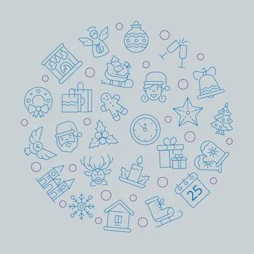 SET-OF-HAPPY-HOLIDAYS イラスト素材