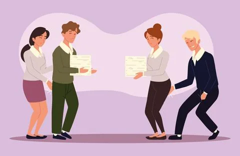 Set of harassment at workplace Stock Illustration