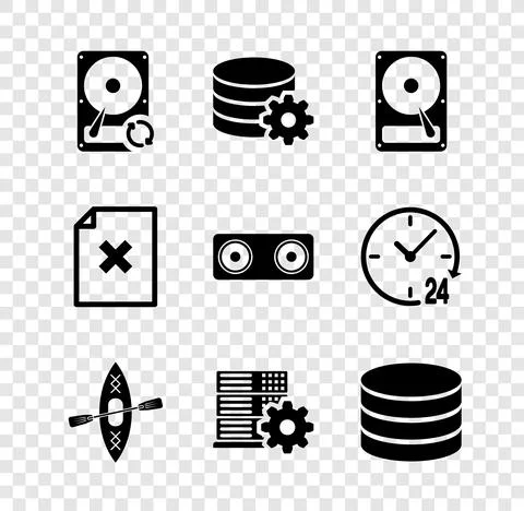 Set Hard disk drive HDD sync refresh, Setting database server, , Kayak and 스톡 일러스트