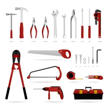 Set of Hardware Tool Stock Illustration