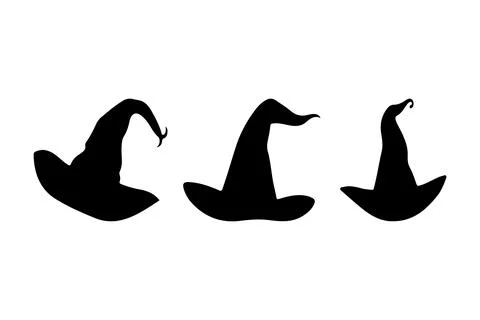 Set of hat silhouettes Stock Illustration