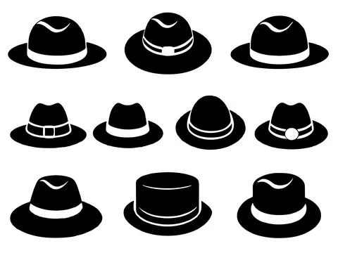 Set of hats isolated. Stock Illustration