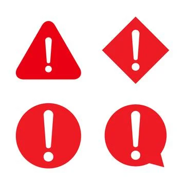 Set of hazard warning, warn symbol vector icon flat sign symbol with exclamat Stock Illustration