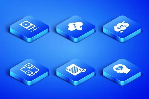 Set Head with heartbeat, Hard disk drive on sharing network, Share file, Data Stock Illustration