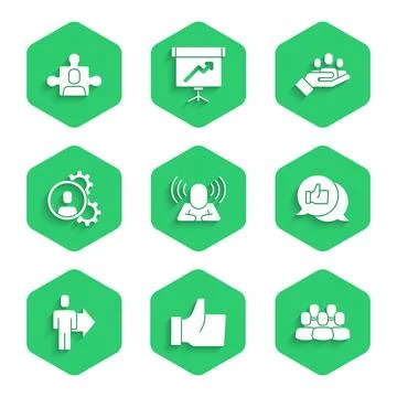 Set Head hunting, Hand like, Project team base, Team leader, for search peo.. Stock Illustration