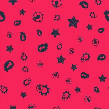 Set Head hunting, , with question mark and on seamless pattern. Vector イラスト素材