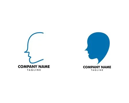 Set of Head Logo abstract design vector template Stock Illustration