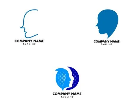 Set of Head Logo Abstract Design Vector Template Stock-Illustration