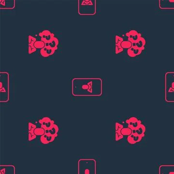 Set Head with question mark and Psychologist online on seamless pattern. Vector イラスト素材