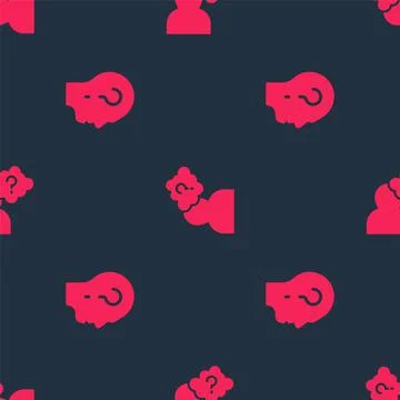Set Head with question mark and on seamless pattern. Vector Ilustración de archivo