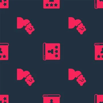 Set Head with question mark and Customer product rating on seamless pattern Stock Illustration