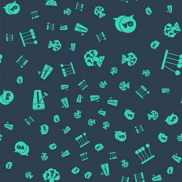 Set Head with question mark, Question and Answer, Metronome pendulum and Stock Illustration