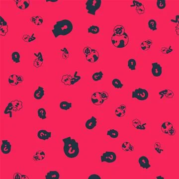 Set Head with question mark, Solution to the problem, Man graves funeral sorrow Stockillustratie