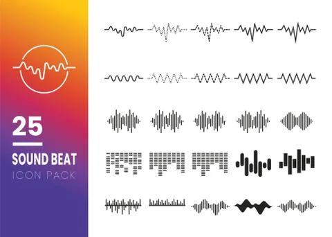 Set of Headphones icon vector element. Simple black earphone symbol silhouett Stock Illustration