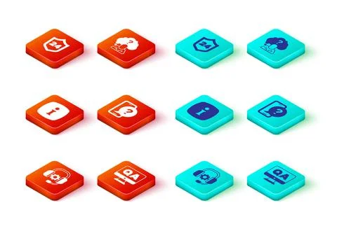 Set Headphones, Question and Answer, Information, Telephone 24 hours suppor.. Stock Illustration