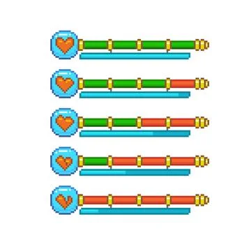 Set of health bar different level  Illustrazione stock