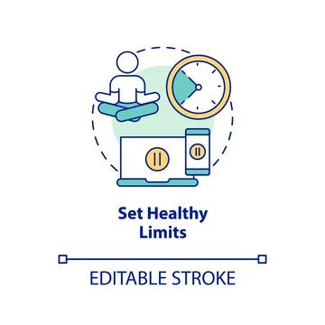 Set healthy limits concept icon Ilustración de archivo