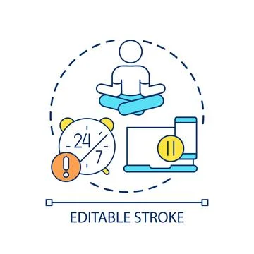 Set healthy screen free limits concept icon Ilustración de archivo