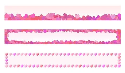 Set of heart banners Stock Illustration