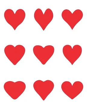 Set of heart icons Stock Illustration