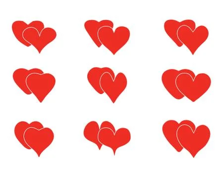 Set of heart icons Illustrazione stock