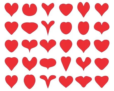 Set of heart icons Stock Illustration
