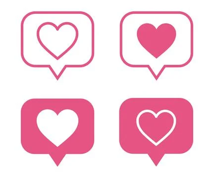 Set of heart message chat box Illustrazione stock
