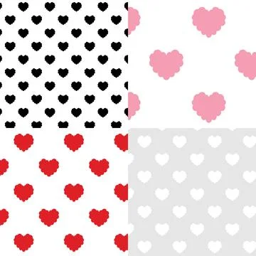 Set of heart pattern vector illustration.doodle wallpaper. minimal cartoon . Illustrazione stock