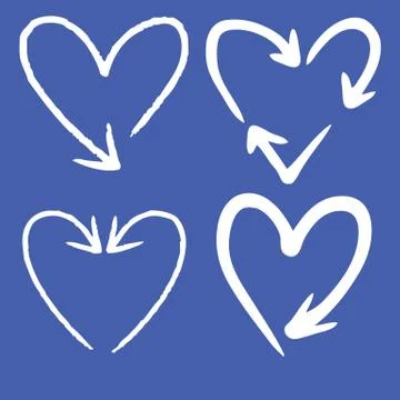 Set of heart shaped arrow 스톡 일러스트