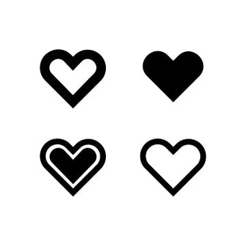 A Set Of heart Shapes. Isolated Vector Illustration Stock Illustration