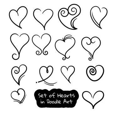 Set of heart shapes template design in simple luxurious concept Stock Illustration