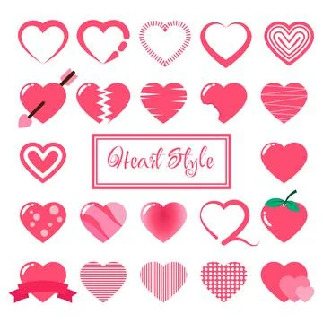 Set of heart style Stock Illustration