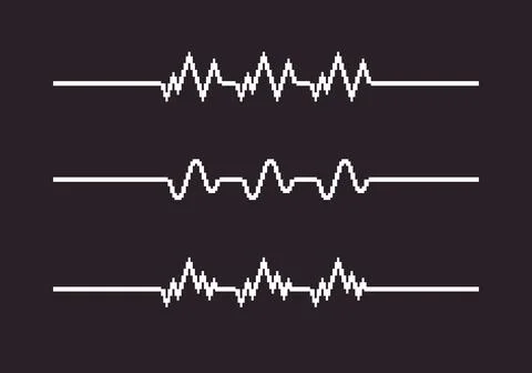 Set of heartbeat cardiogram lines	 Stock Illustration