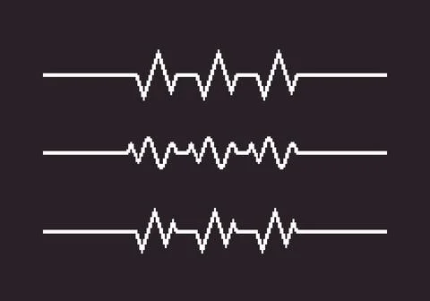 Set of heartbeat cardiogram lines	 Stock Illustration