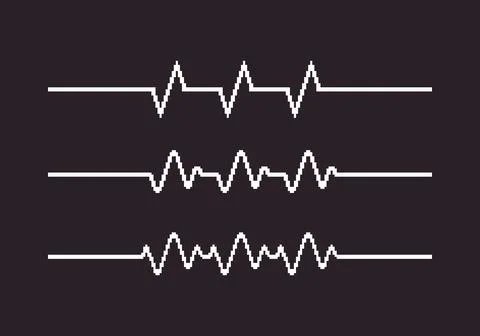 Set of heartbeat cardiogram lines	 Stock Illustration