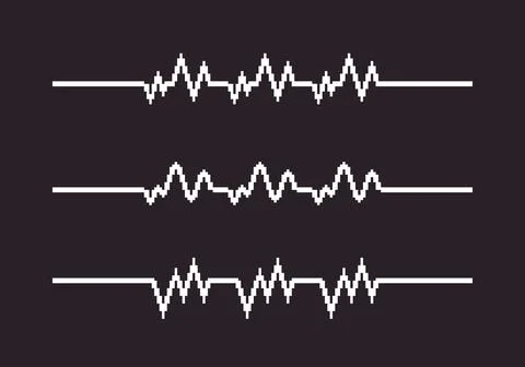 Set of heartbeat cardiogram lines	 Illustrazione stock