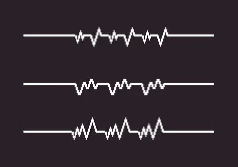 Set of heartbeat cardiogram lines	 Stock Illustration