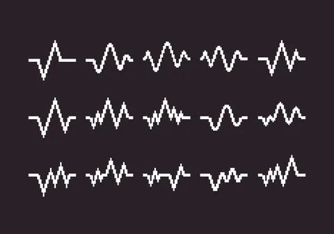 Set of heartbeat cardiogram lines	 Stock Illustration