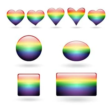 Set of hearts and buttons Stock Illustration