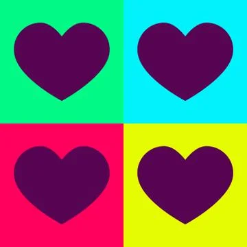 A set of hearts in bright colors. Vector set Stock Illustration