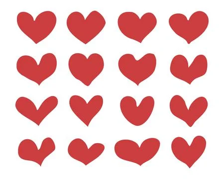 Set of hearts. Design elements for Valentines day. Hand drawn hearts collection. Stock Illustration