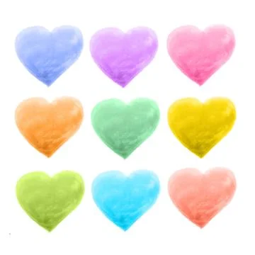 Set of hearts different color Stock Illustration